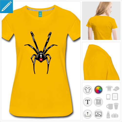 t-shirt jaune araignée à imprimer en ligne