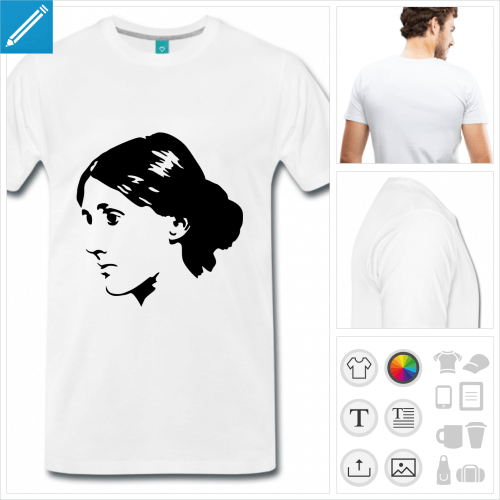 T-shirt Virginia Woolf  personnaliser soi-mme, crez votre t-shirt crivaine.