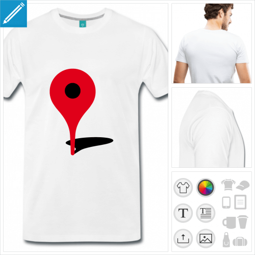 t-shirt blanc geek ici  crer en ligne