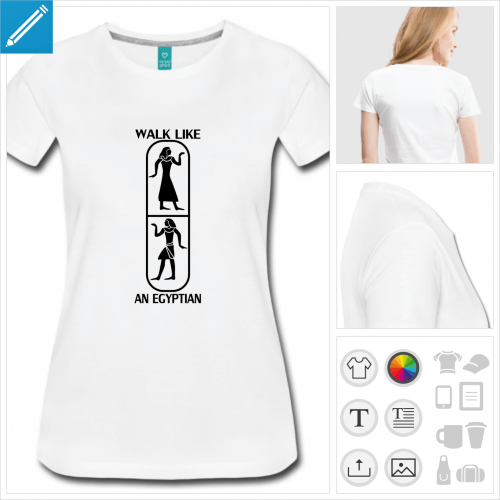 T-shirt walk like an egyptian et cartouche parodique  imprimer en ligne.