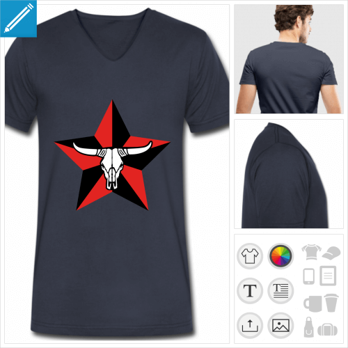 t-shirt homme vache  personnaliser et imprimer en ligne