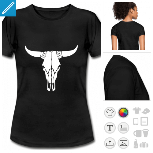 t-shirt crâne de vache à créer soi-même