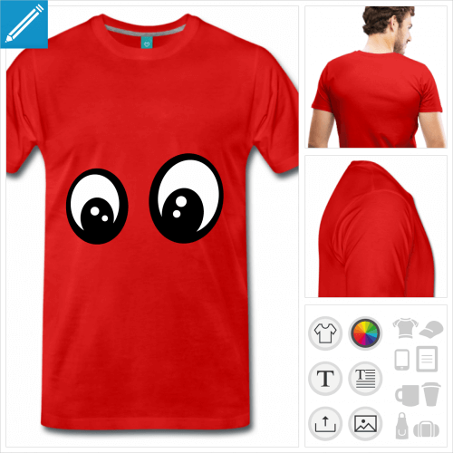 T-shirt yeux interrogatifs, crez votre t-shirt smiley  imprimer en ligne.