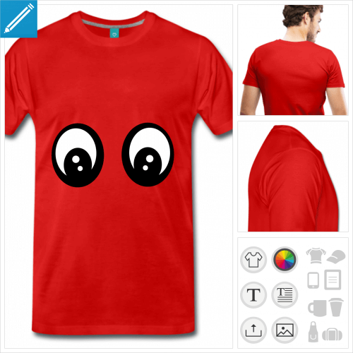 tee-shirt smiley yeux  personnaliser en ligne