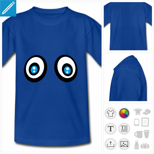 t-shirt pour enfant yeux humour  personnaliser