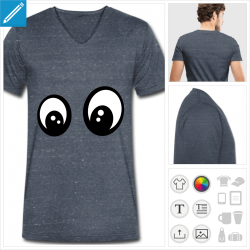 t-shirt homme smiley yeux  crer soi-mme