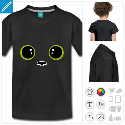 t-shirt blanc simple yeux kawaii  crer soi-mme