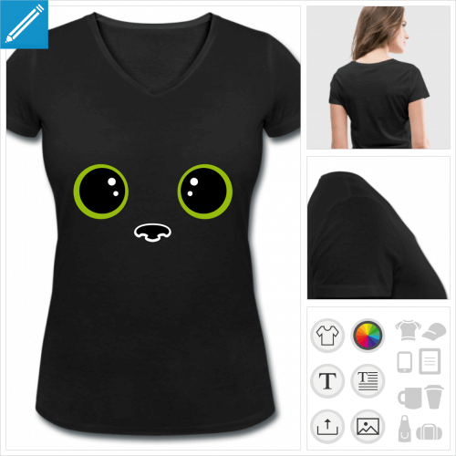 t-shirt yeux kawaii  personnaliser