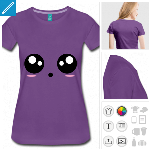 t-shirt femme smiley kawaii  crer en ligne