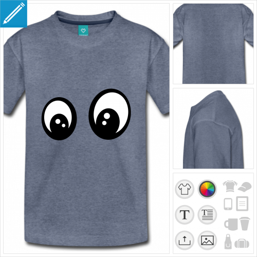 t-shirt manches courtes yeux  personnaliser en ligne