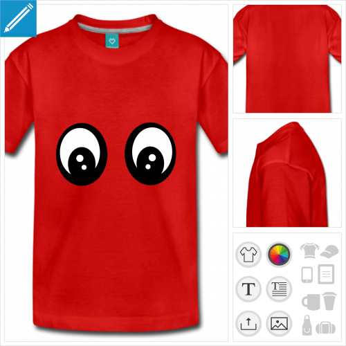 t-shirt  manches courtes yeux rigolos  crer en ligne