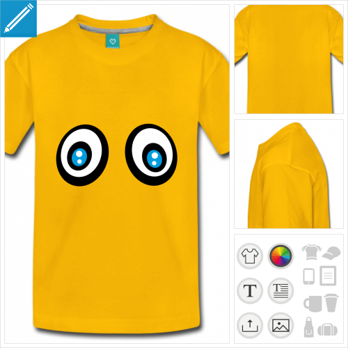 tee-shirt yeux fantaisie personnalisable, impression  l'unit