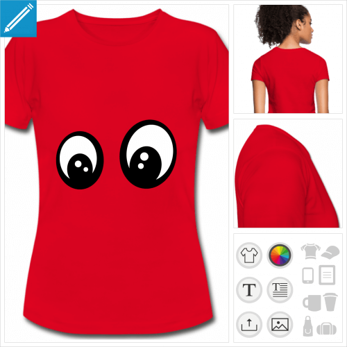 t-shirt simple yeux  personnaliser en ligne