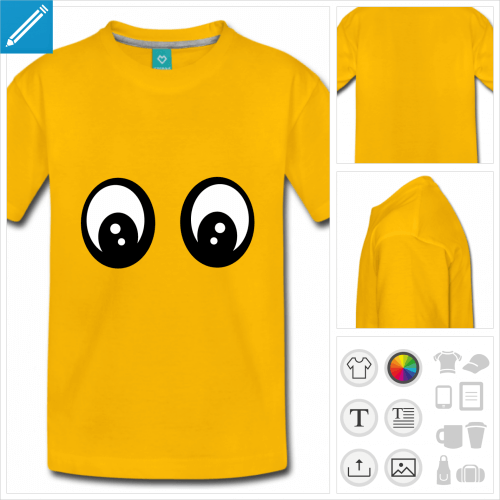 tee-shirt smiley yeux personnalisable