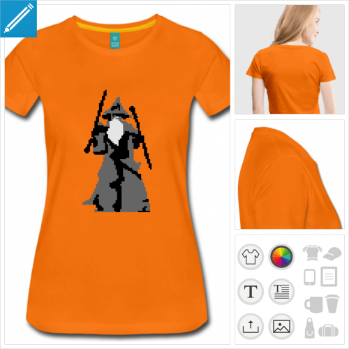 t-shirt femme manches courtes pixel  personnaliser en ligne