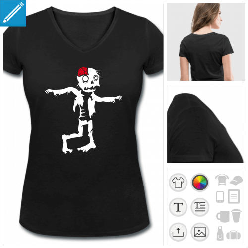 t-shirt simple zombie  personnaliser en ligne