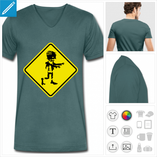 t-shirt pour homme zombie  crer soi-mme