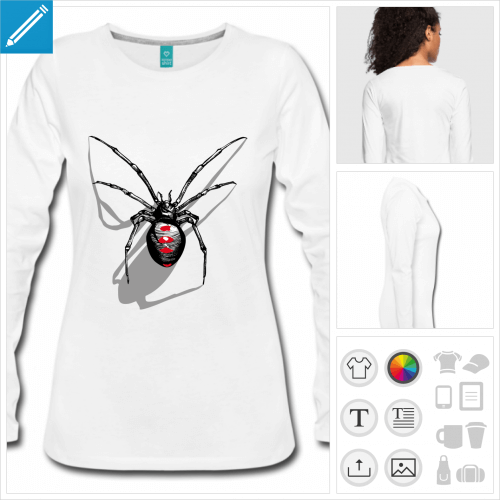 t-shirt manches longues black widow  personnaliser