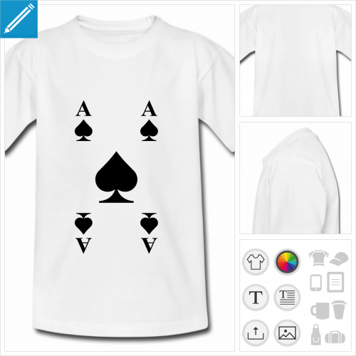 t-shirt simple cartes  jouer personnalisable