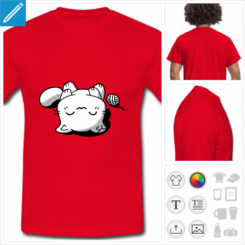 t-shirt chat kawaii  personnaliser et imprimer en ligne