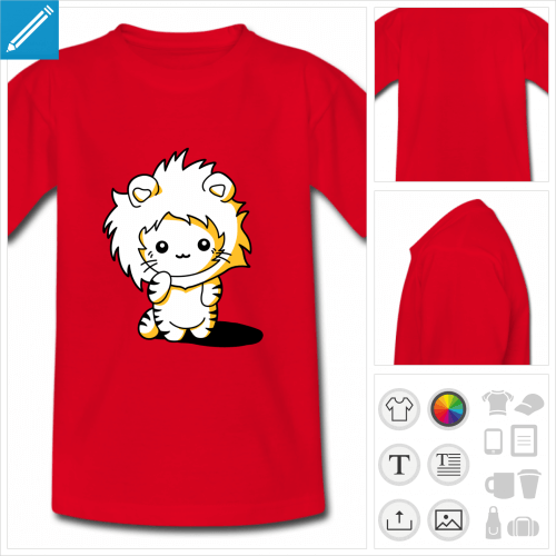 t-shirt chaton lion  personnaliser