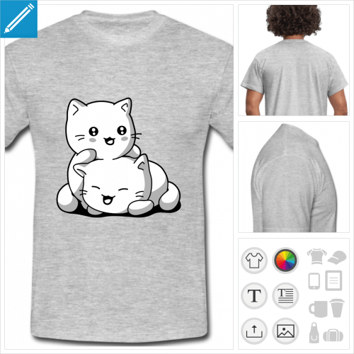 tee-shirt chat à personnaliser, impression unique