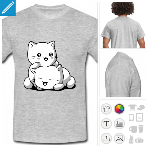 tee-shirt chat  personnaliser, impression unique