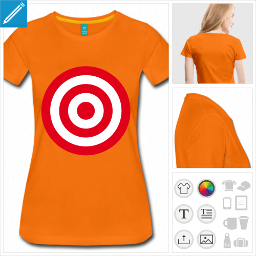 t-shirt orange cible  crer en ligne