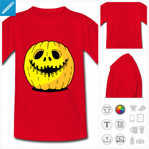 tee-shirt rouge citrouille Halloween  crer soi-mme