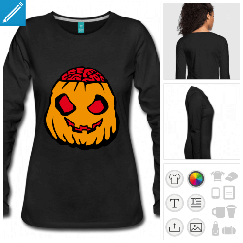 t-shirt citrouille halloween  personnaliser