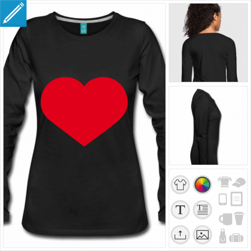 t-shirt femme I love personnalisable