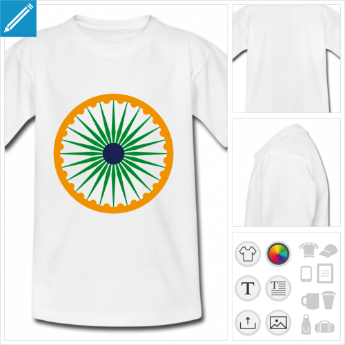 t-shirt simple chakra Inde  personnaliser et imprimer en ligne