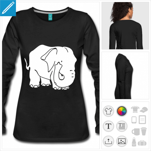 t-shirt noir lphants  personnaliser