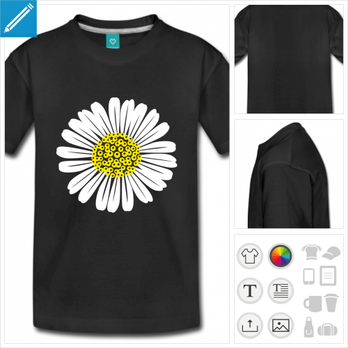 t-shirt simple fleurs  personnaliser, impression unique