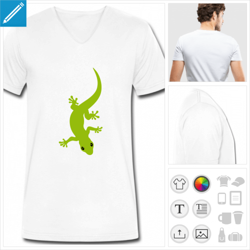 t-shirt simple gecko  personnaliser, impression unique