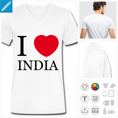 t-shirt India personnalisable, impression  l'unit