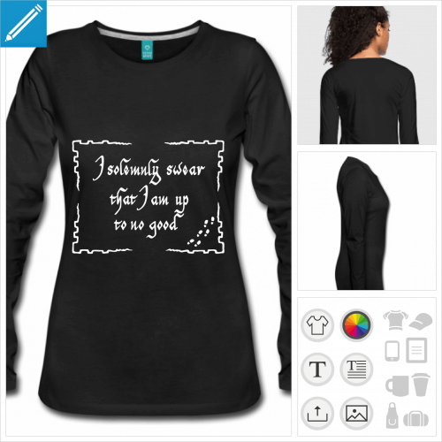 t-shirt femme hogwarts  personnaliser et imprimer en ligne