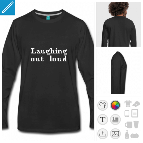 t-shirt laughing out loud personnalisable, impression  l'unit