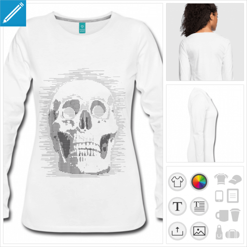 tee-shirt tte de mort  imprimer en ligne