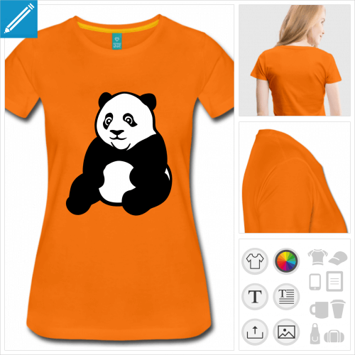 t-shirt orange panda  crer soi-mme