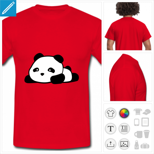 t-shirt homme panda kawaii rigolo  personnaliser