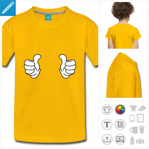t-shirt enfant pouces levs  personnaliser et imprimer en ligne