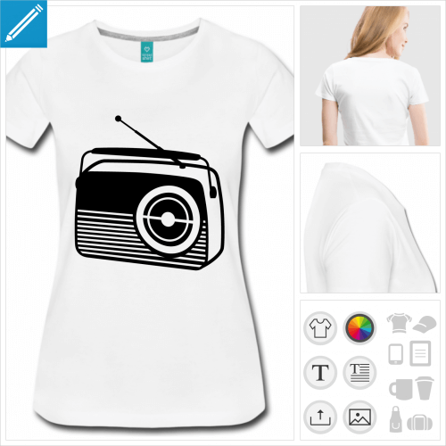 tee-shirt vieille radio personnalisable