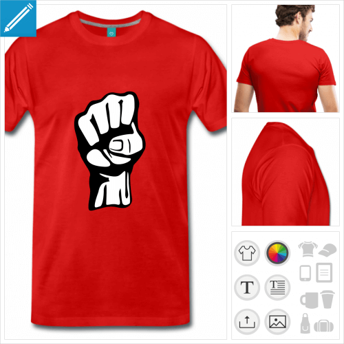 t-shirt rouge rvolution  personnaliser en ligne