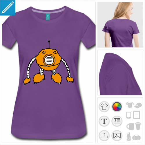 t-shirt femme robot rigolo  crer en ligne