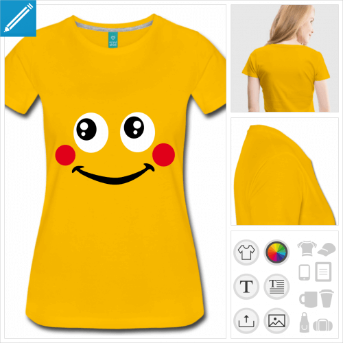 tee-shirt smiley rigolo personnalisable