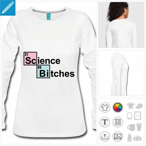 tee-shirt science personnalisable, impression  l'unit
