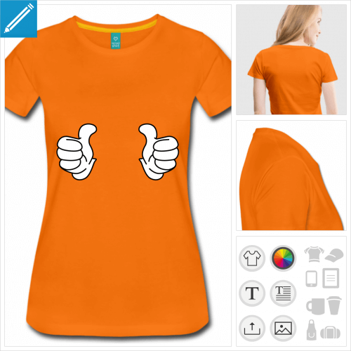 tee-shirt thumbs up personnalisable, impression  l'unit