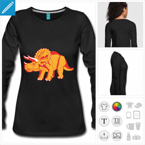 t-shirt femme dinosaure  personnaliser