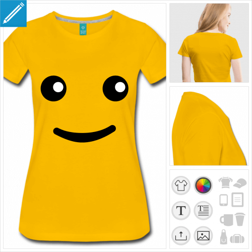 t-shirt jaune yeux  imprimer en ligne